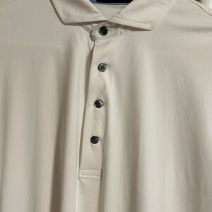 Greyson Polo Mens Large Cayuse Course Logo Golf White Cutaway Collar Shirt